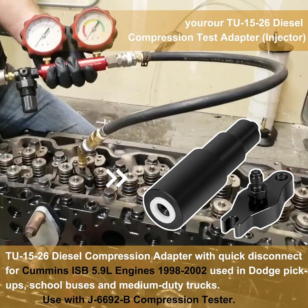 For Cummins ISB 5.9L Engines Tu-15-26 Injector Diesel Compression Test Adapter