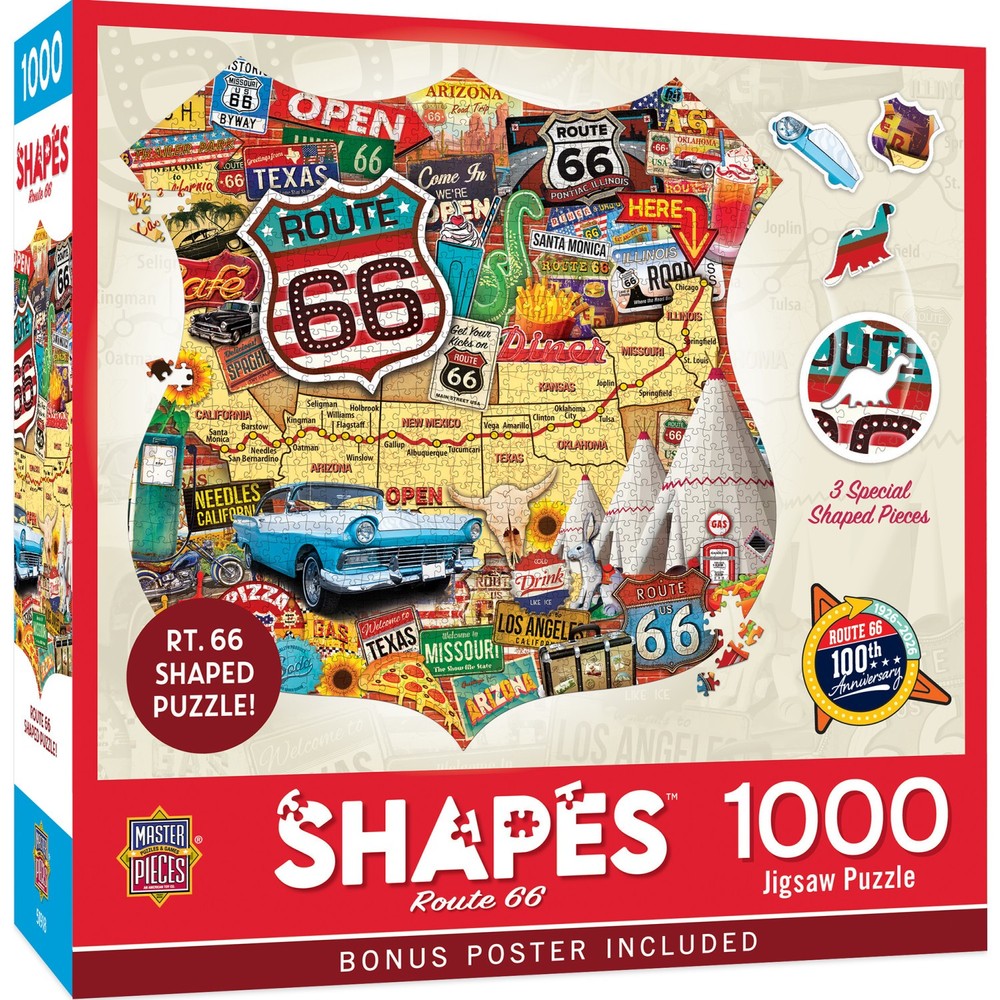 MasterPieces - Route 66 1000 Piece Shaped Jigsaw Puzzle