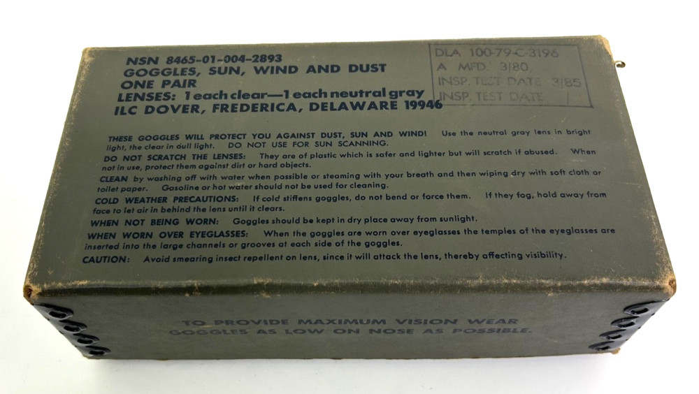 1985 US Military Empty Goggle Box