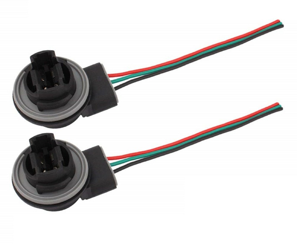 Universal Pigtail Wire Female Socket 3157 S Two Harness Brake Stop Replace Lamp