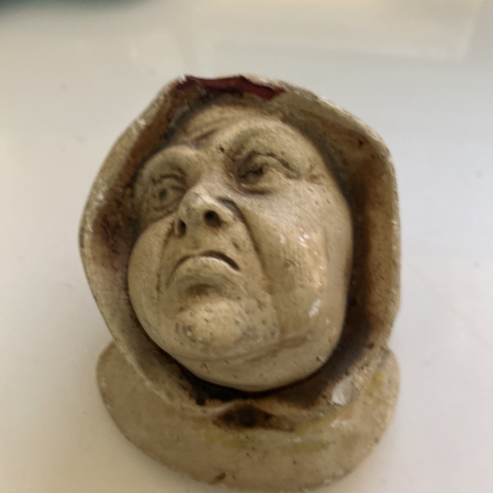 Antique Monk Face/Head Match Holder