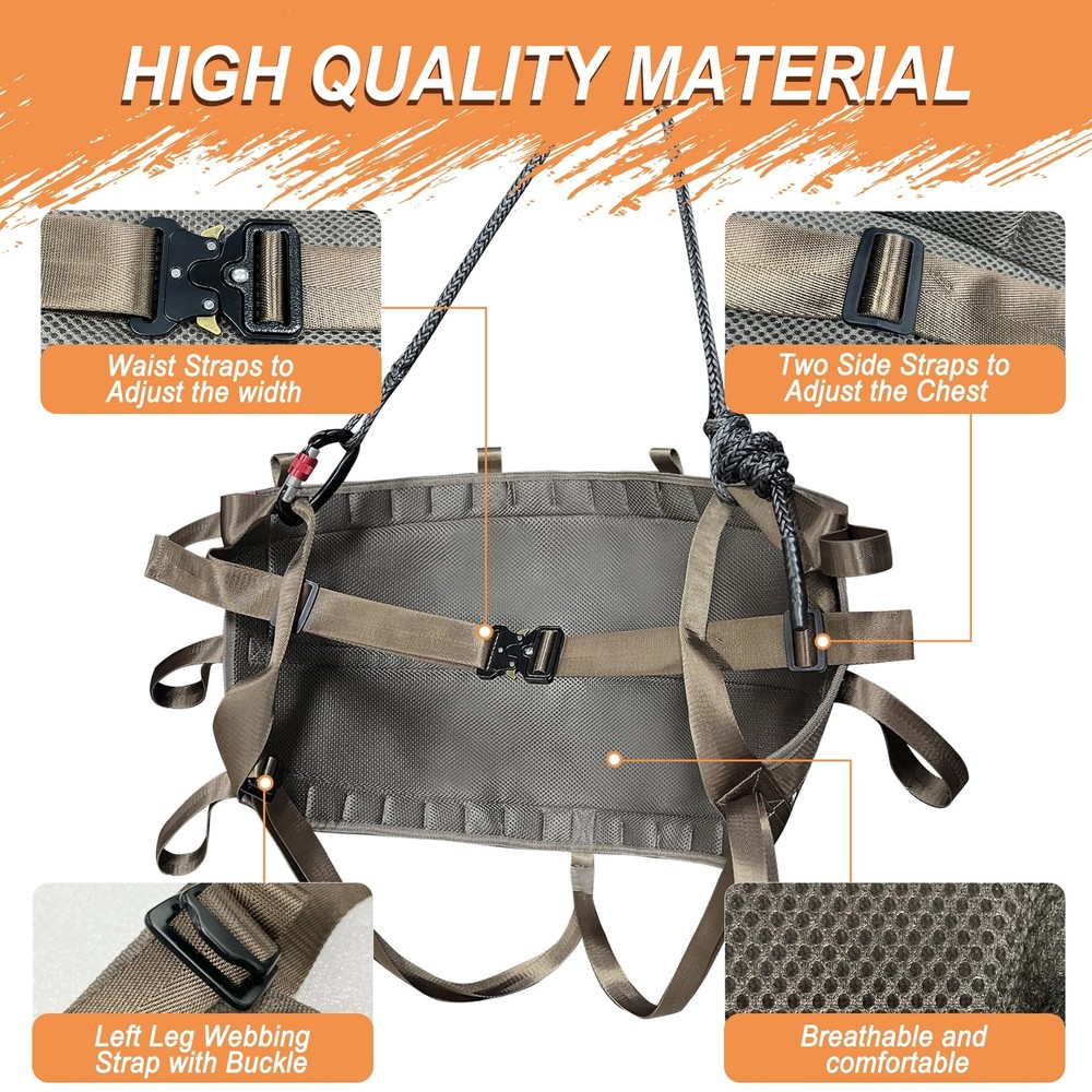 Hunting Saddle, Comfortable Hammock Tree Saddle, Adjustable Tree Climbing Sad...