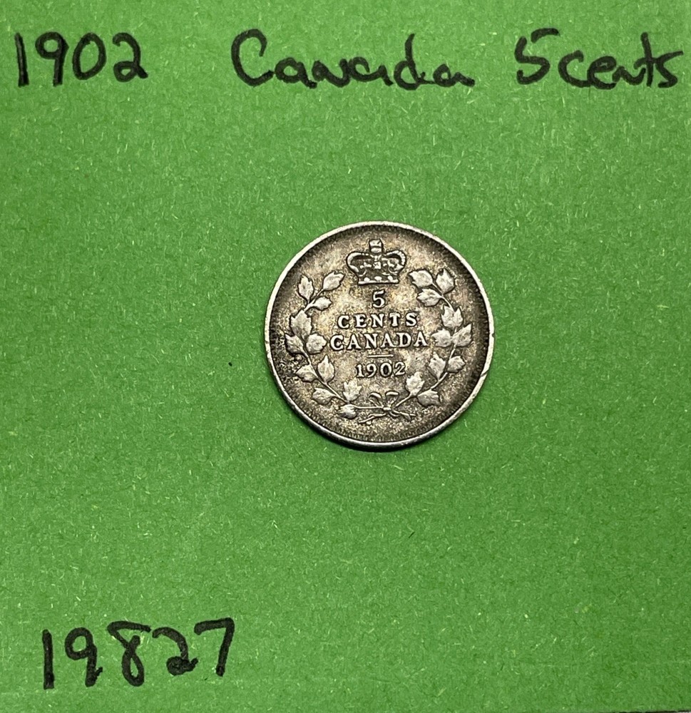 1902 Canada 🇨🇦 5 Cents Silver Coin