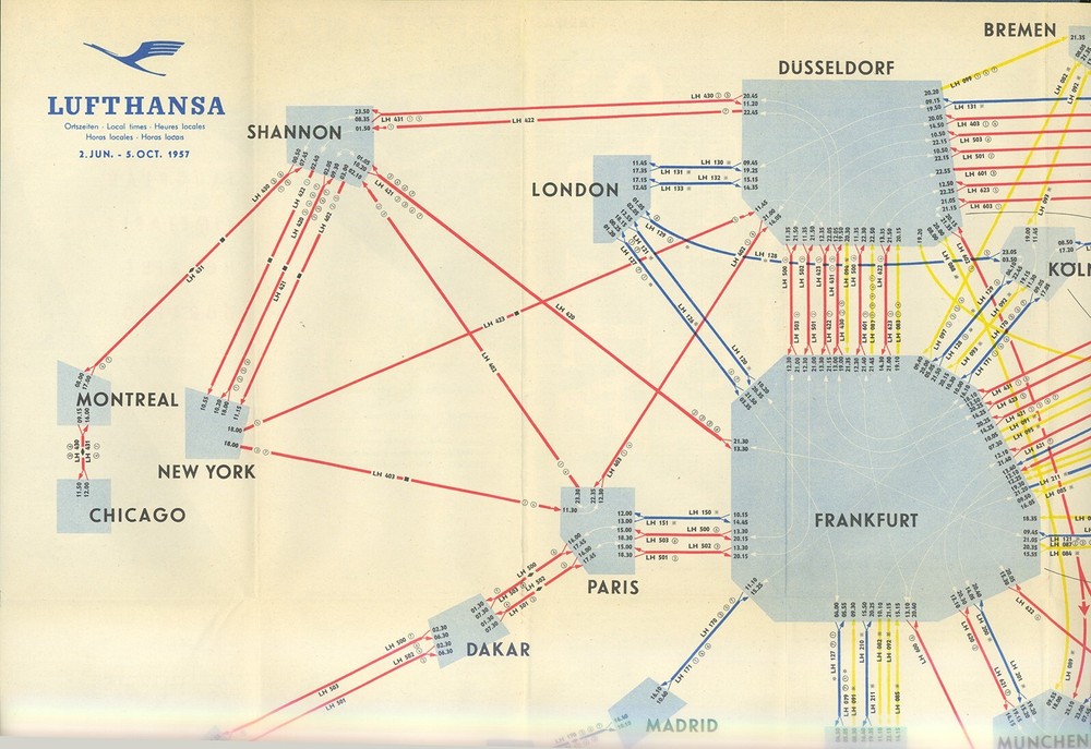 Lufthansa timetable 1957/06/02