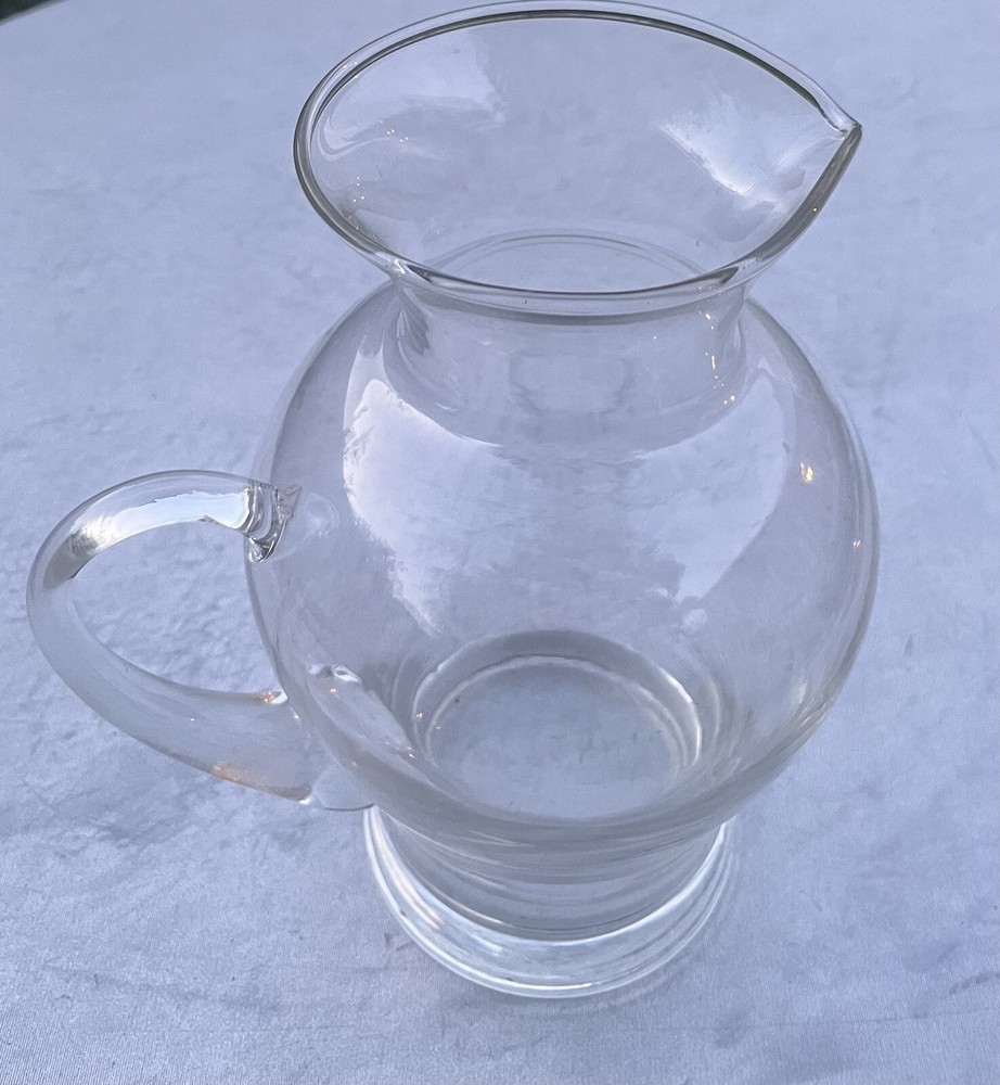 Vintage Hand Blown Clear Crystal pitcher