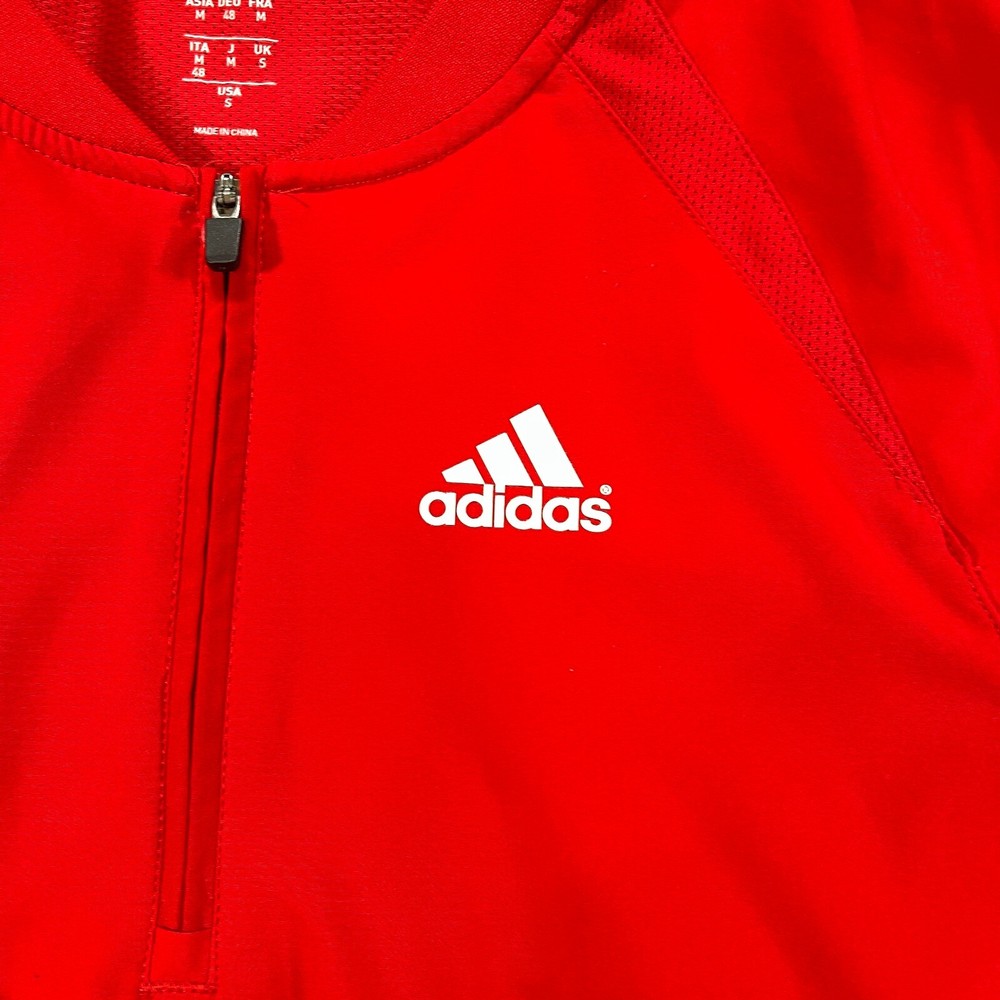 Adidas Golf Windbreaker Vented 1/4 Zip Pullover Mens S Red Adjustable