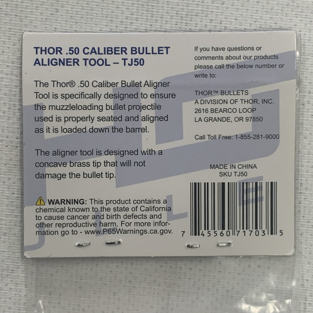 Thor .50 Caliber Muzzleloader Bullet Aligner Jag - TJ50