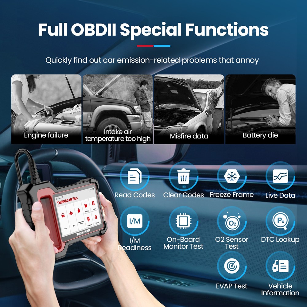 Thinkscan Plus S7 Car OBD2 Scanner Auto Diagnostic Tool ABS SRS BCM TPMS AC IC