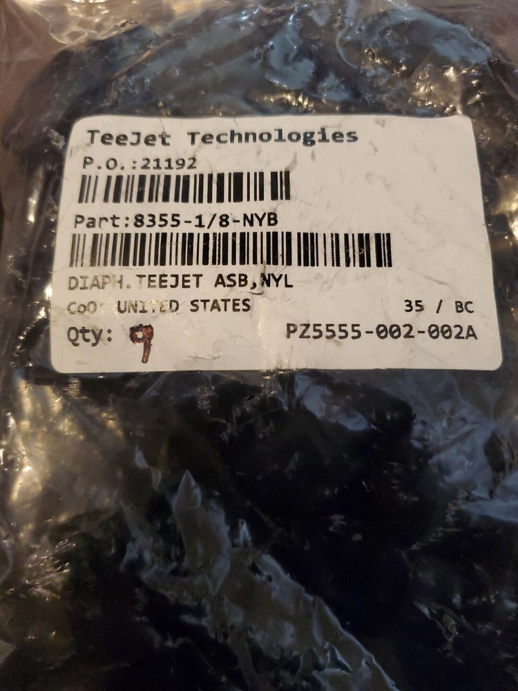 Teejet 8355-1/8-NYB Diaphragm Check Valve ( Qty 9 ).
