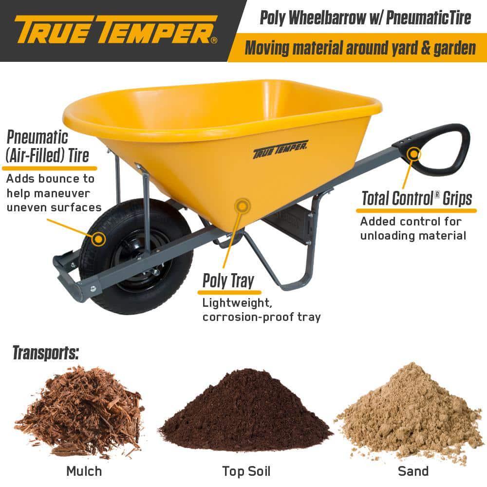 6 cu. ft. Poly Wheelbarrow with Total Control Handles