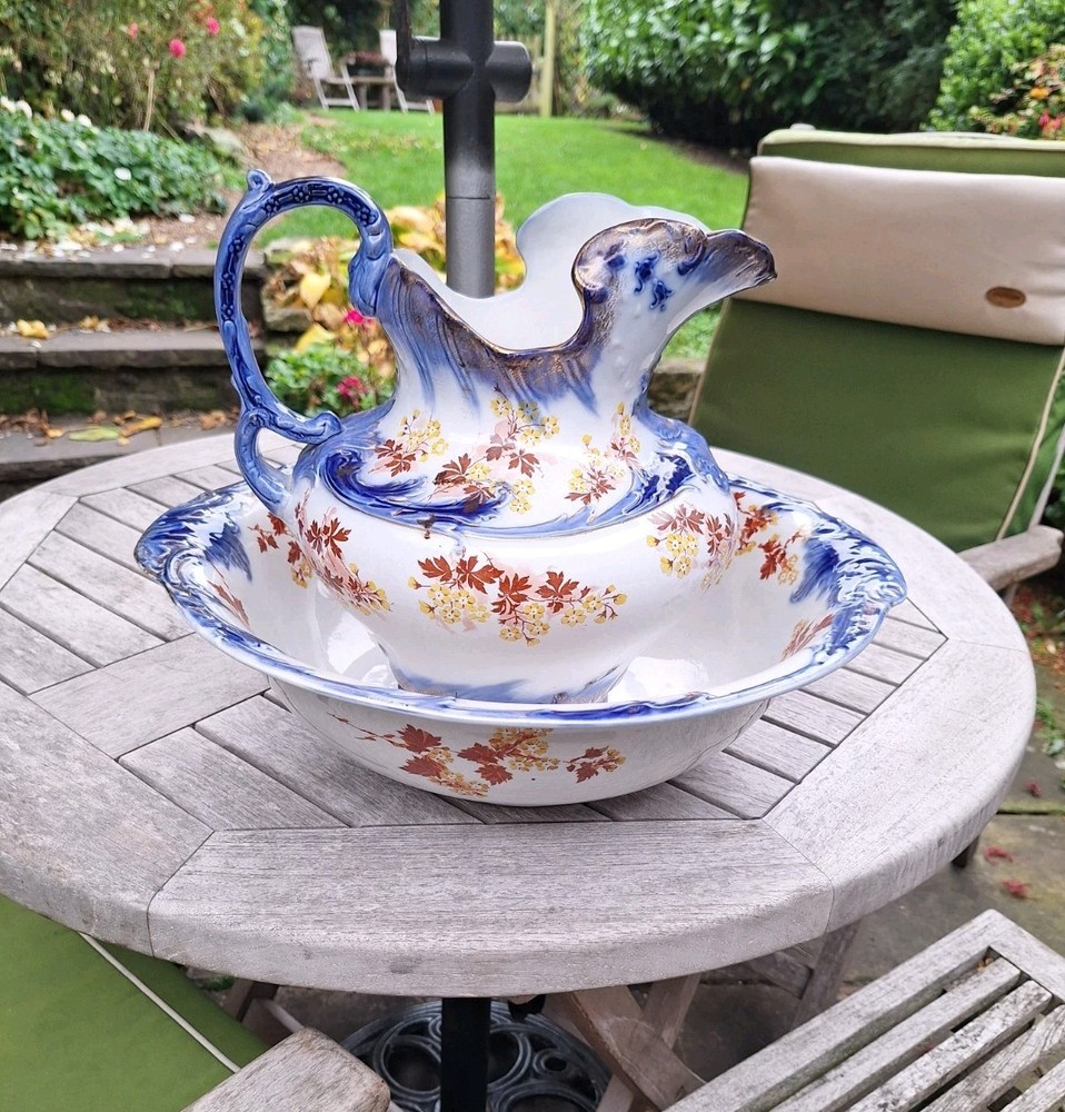 Large Victorian Ewer & Basin by B&L