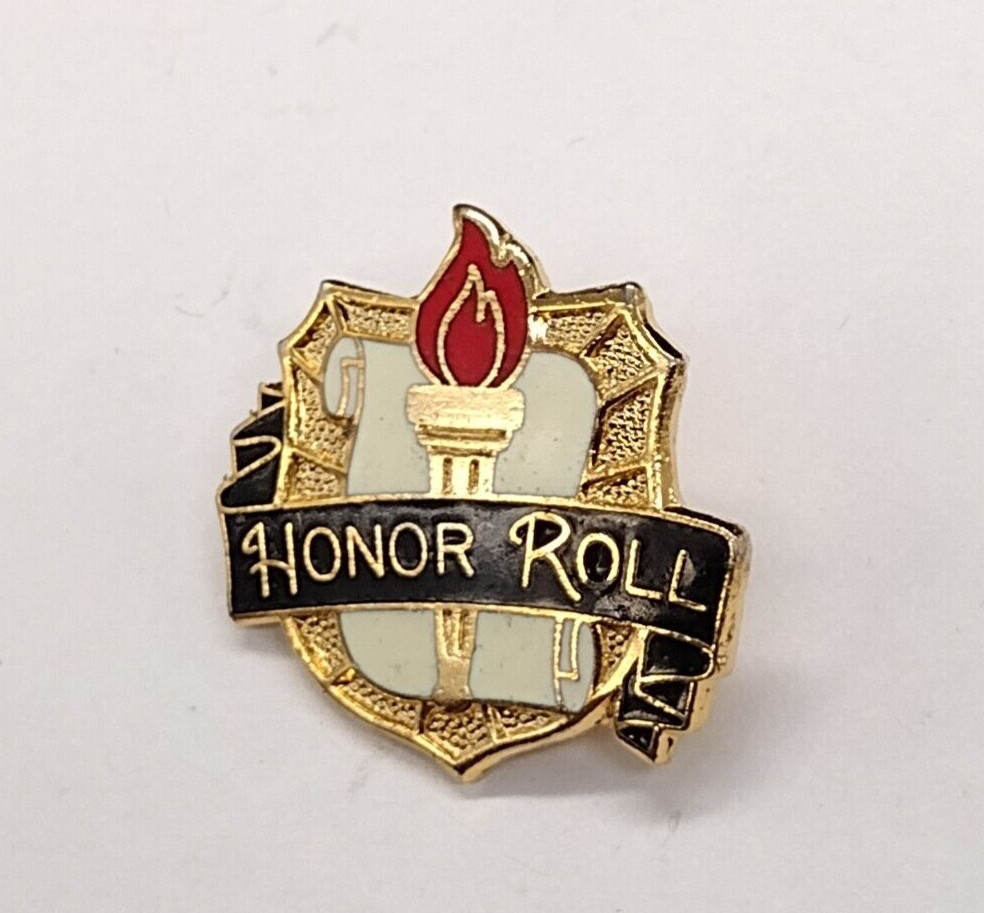 Honor Roll Torch Banner Award Lapel Pin
