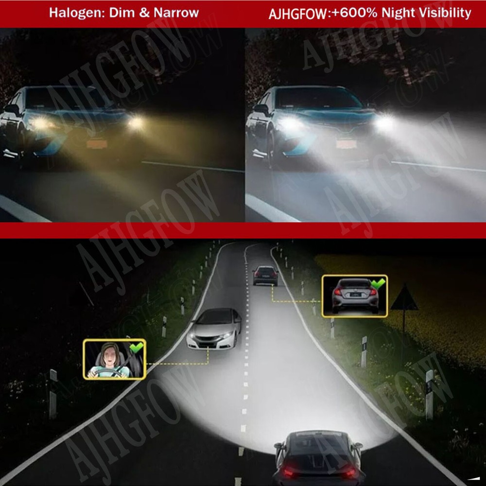 For Freightliner Cascadia 2008-2021 4x LED Headlight High Low Beam Bulbs Combo