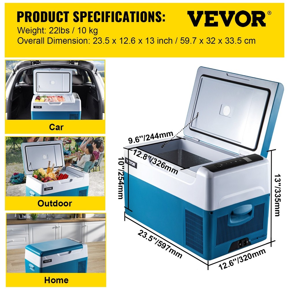 Portable Refrigerator 23 Quart(22 Liter),12 Volt Refrigerator App Control(
