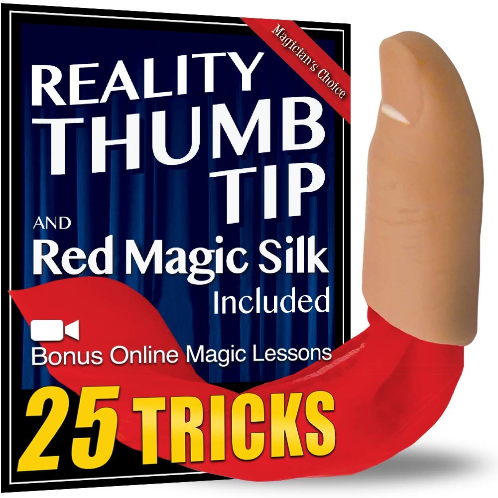 Magic Makers Trick Thumb Tip with Red Silk - Reality Thumbtip Edition