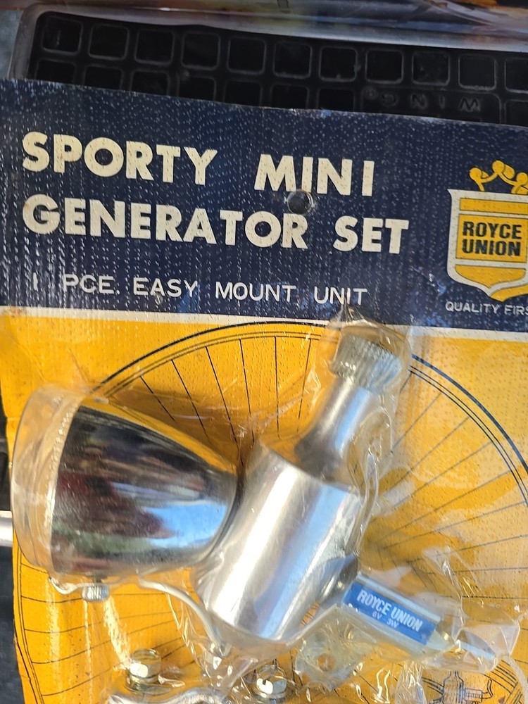 NOS Vintage ROYCE UNION Chrome Mini Generator Lighting Set Front Headlight