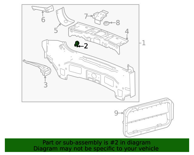 Genuine GM Rear Body Panel Bracket 84648962