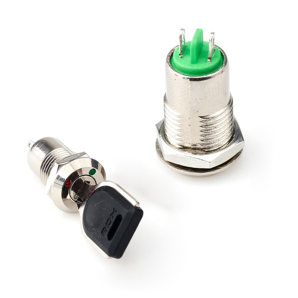 3 Pack Mini Electric Key Switch ON-Off 2 Position Terminal Keyswitch Rotary...