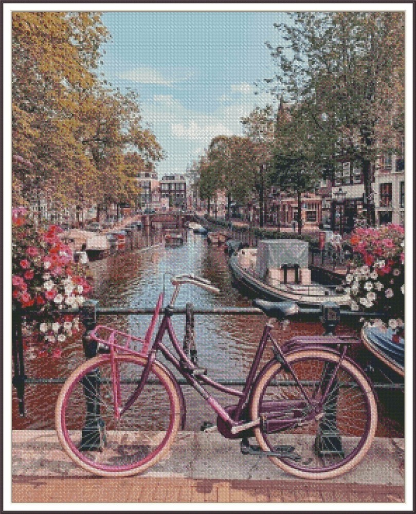 Amsterdam Canal Tour 1237 Chart Counted Cross Stitch Pattern Needlework