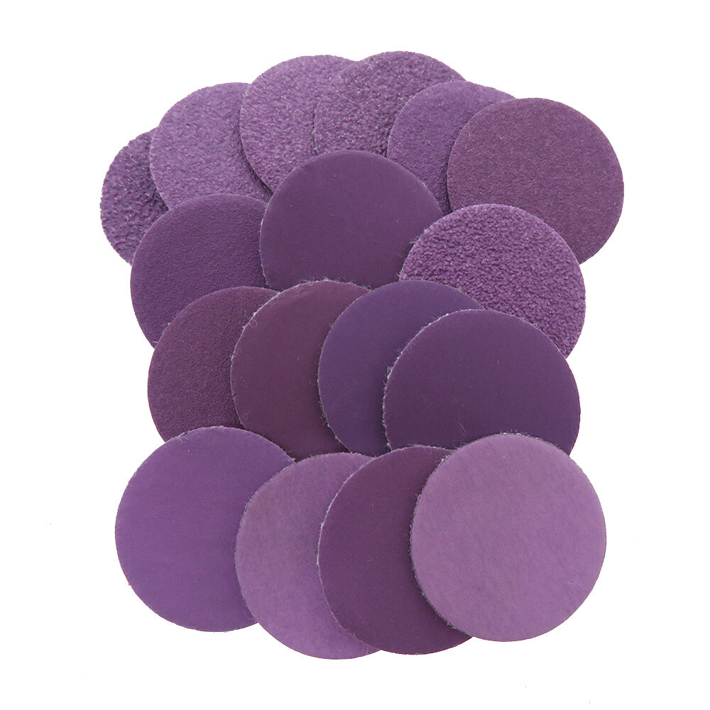 100Pcs 1-Inch Purple Sanding Discs 320 Grit Hook & Loop Sandpaper Mini Size
