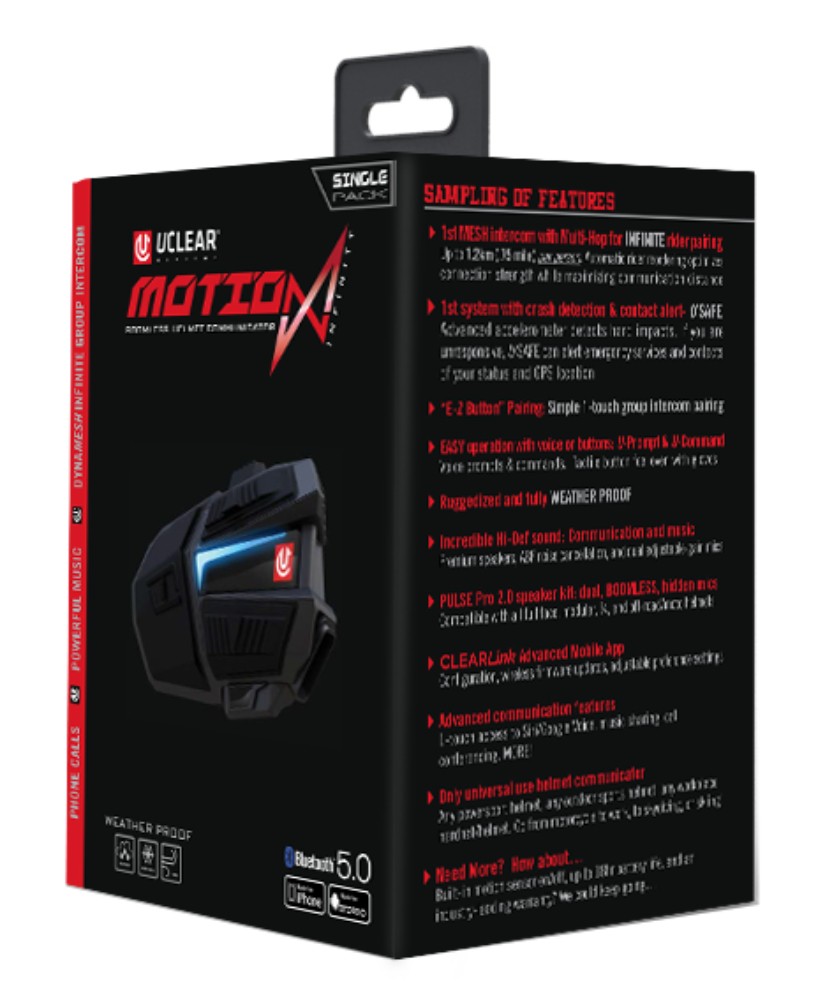 U-Clear Motion Infinity Helmet Bluetooth Communication System (180510)