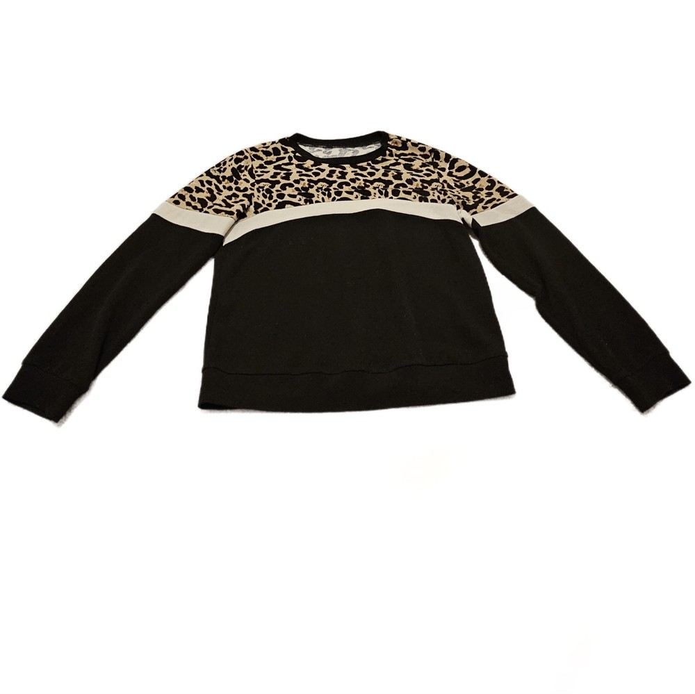 Womens Leopard Print Jumper Size Medium Preloved Good-Condition