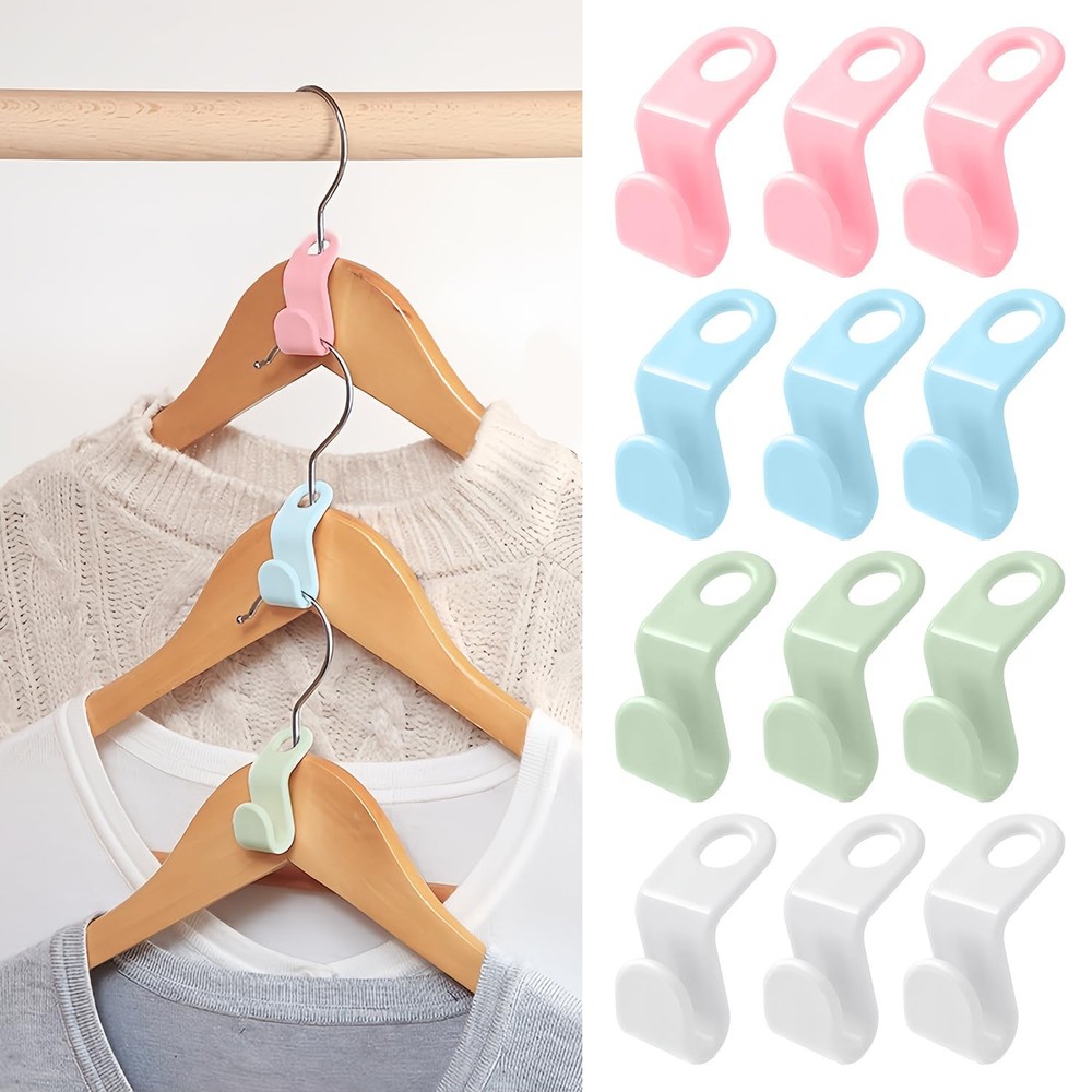 50 PCS Space Saving ONE SIZE clothes hangers space saving, 50 Pcs Multicolor