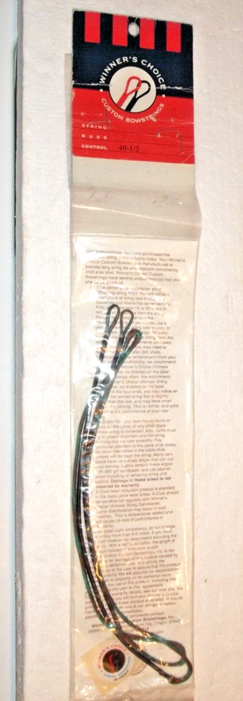 NEW - Winners Choice Custom Bowstrings - Control 40 - 1/2 - Strands 20 FREE SHIP