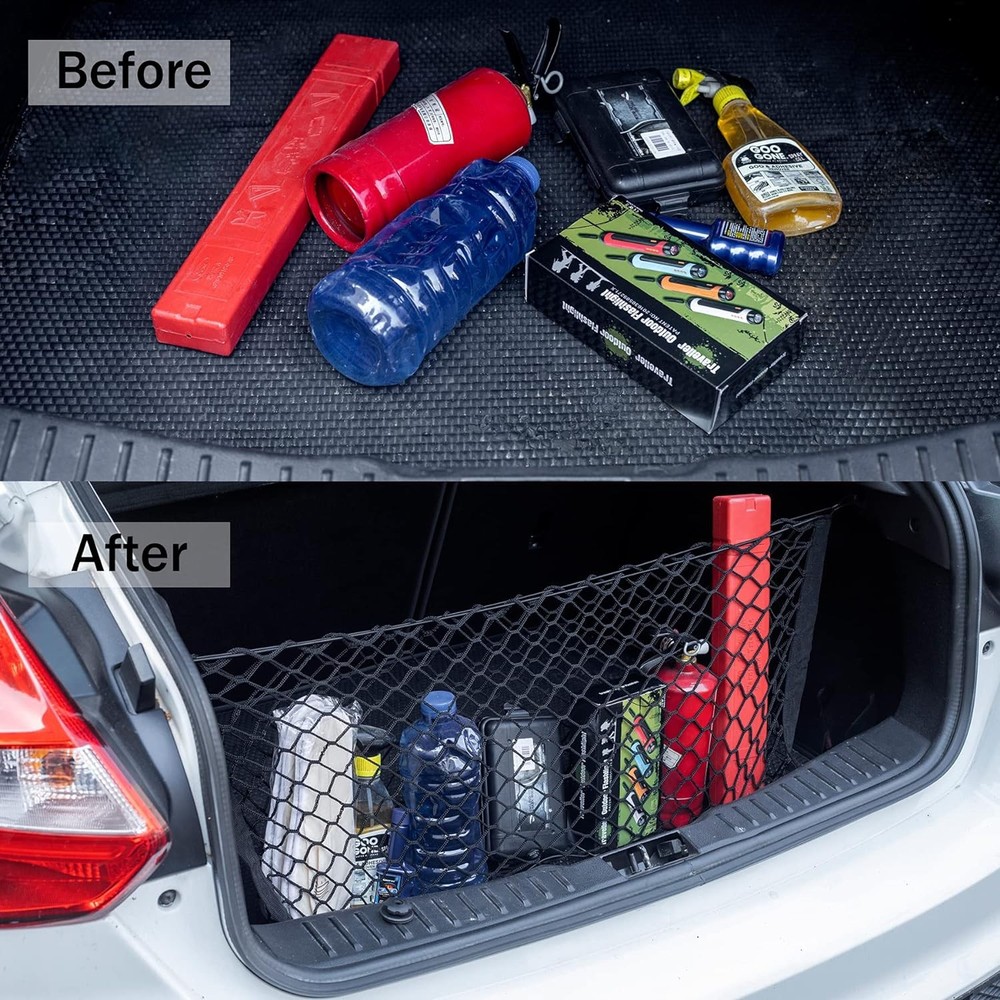 Stretchable Cargo Net Adjustable Elastic Trunk Storage Net for SUVs Cars Trucks