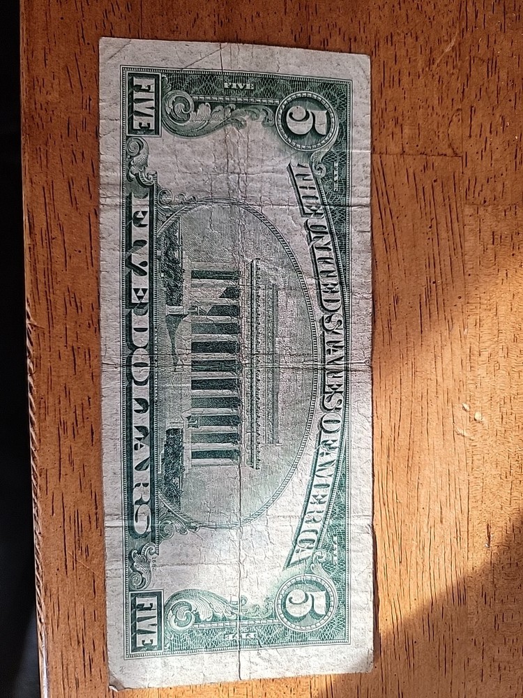 1934 Five Dollar ($5) Silver Certificate Bill • Non Graded