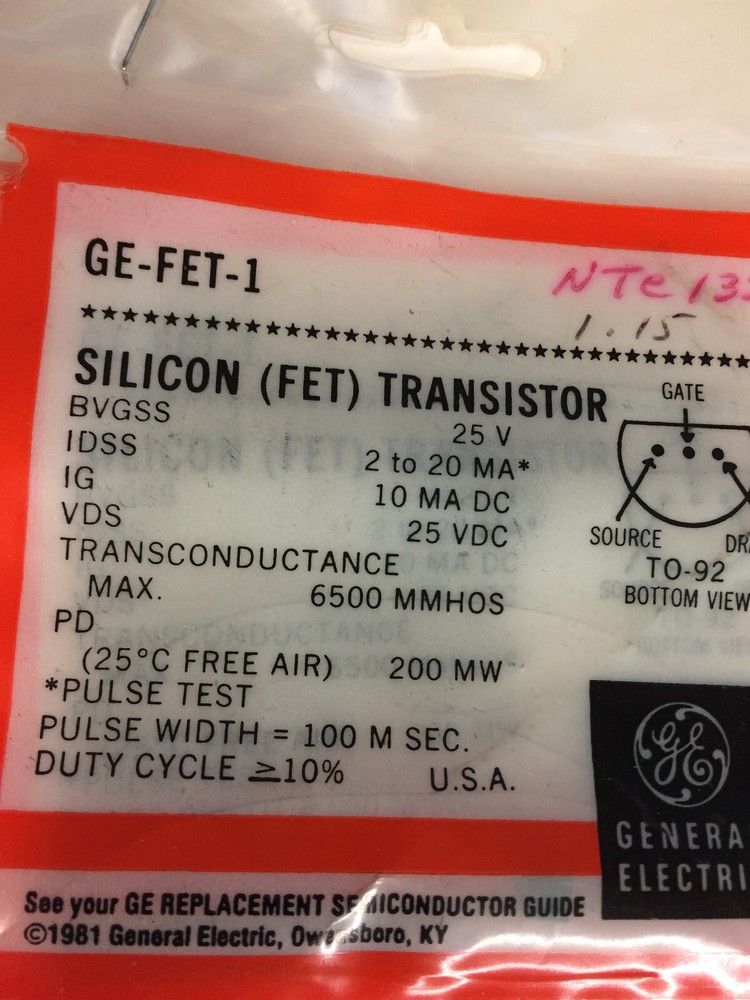 GE-FET-1  SILICON TRANSISTOR