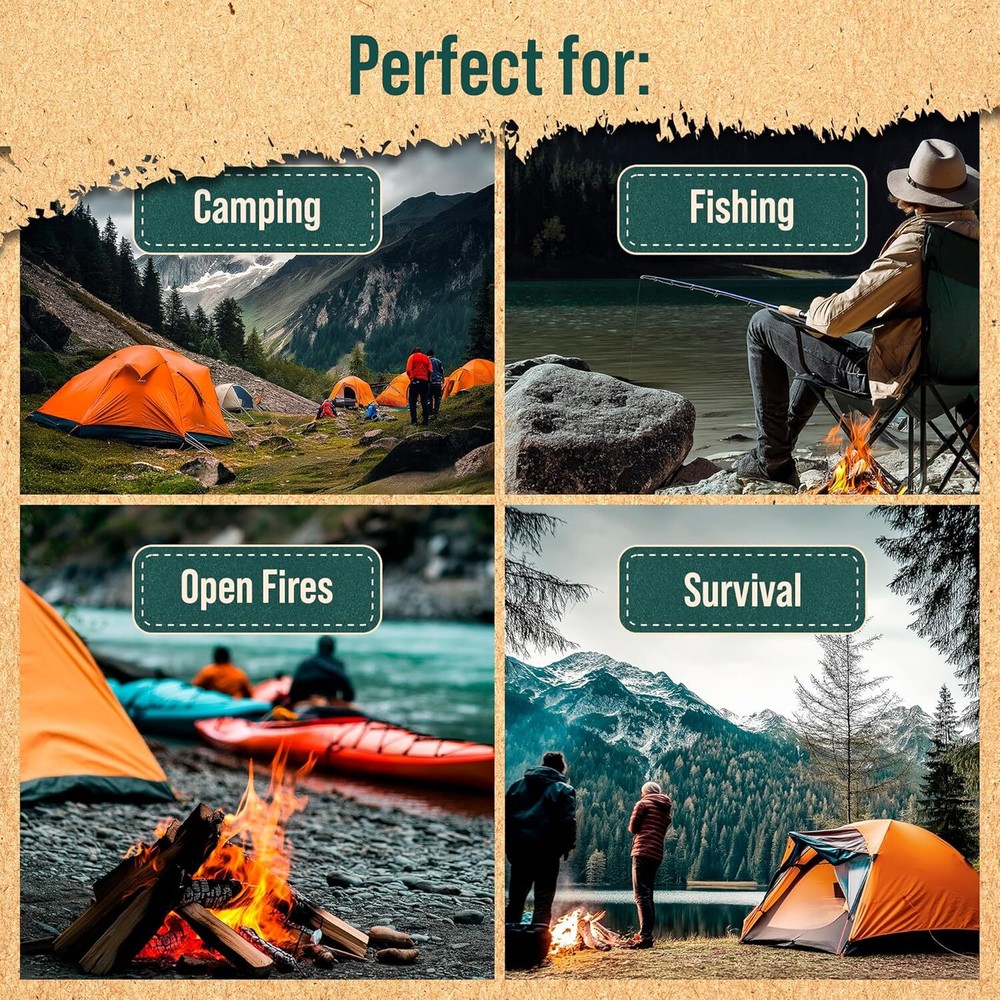 Fire Starter 35 pcs - Waterproof Fire Starter Sticks for Emergency Survival Kit