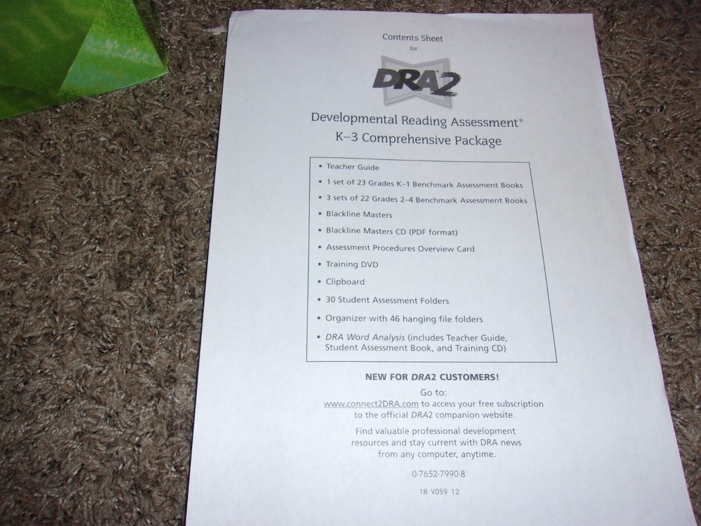 Pearson DRA2 Developmental Reading Assessment Grades K-3 Comprehensive Package