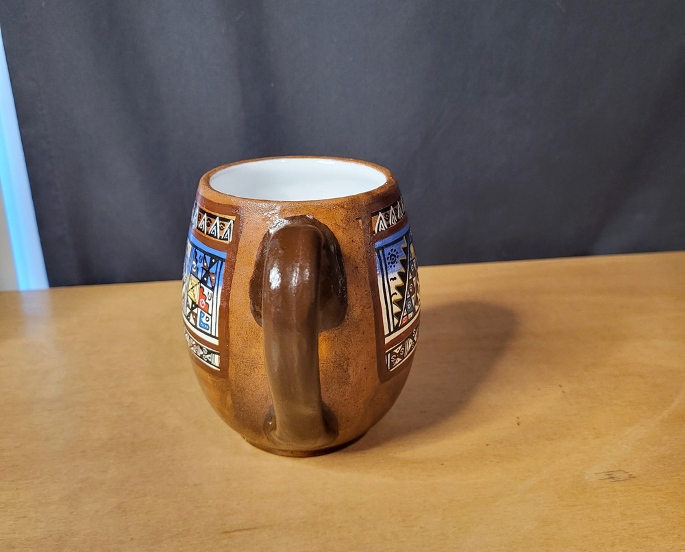 Handpainted peruvian souvenir ceramic mug