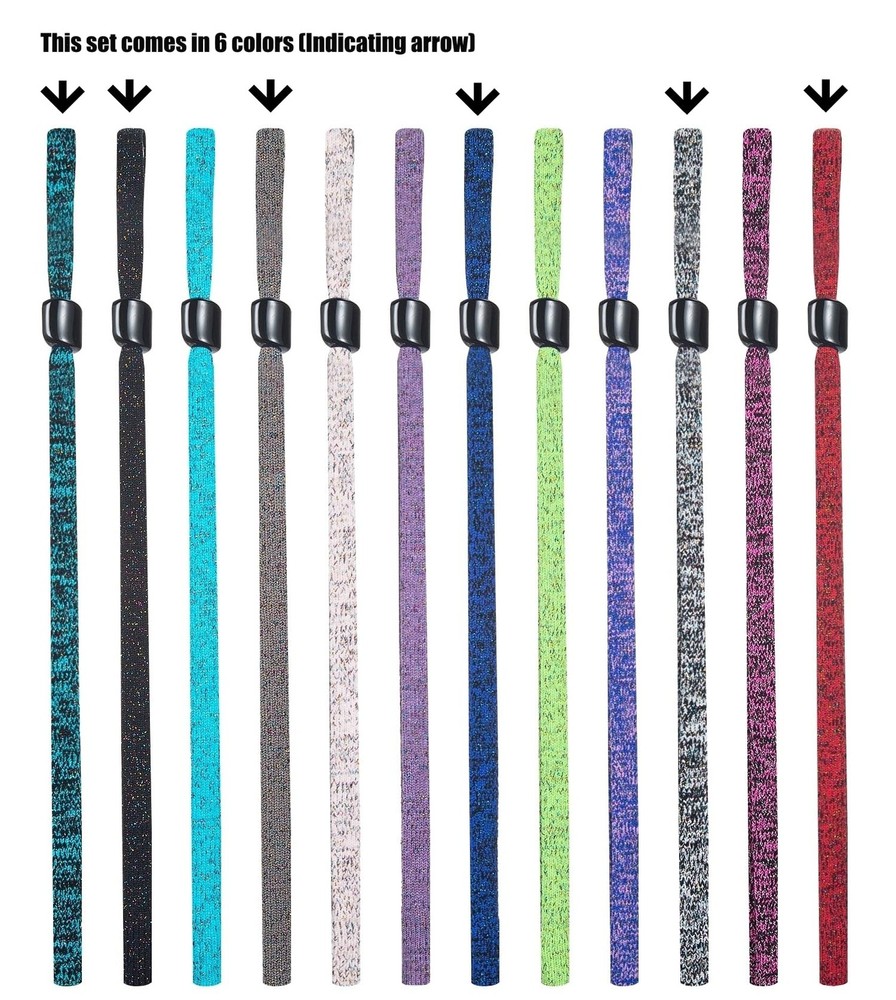 SHINKODA 6Pack Neck Strings for Glasses Sunglass Keeper Strap Adjustable Ey...