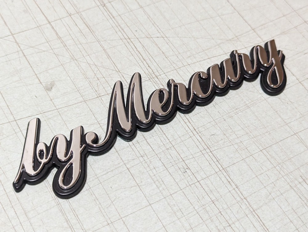 by Mercury Script Chrome Emblem 6" Plastic