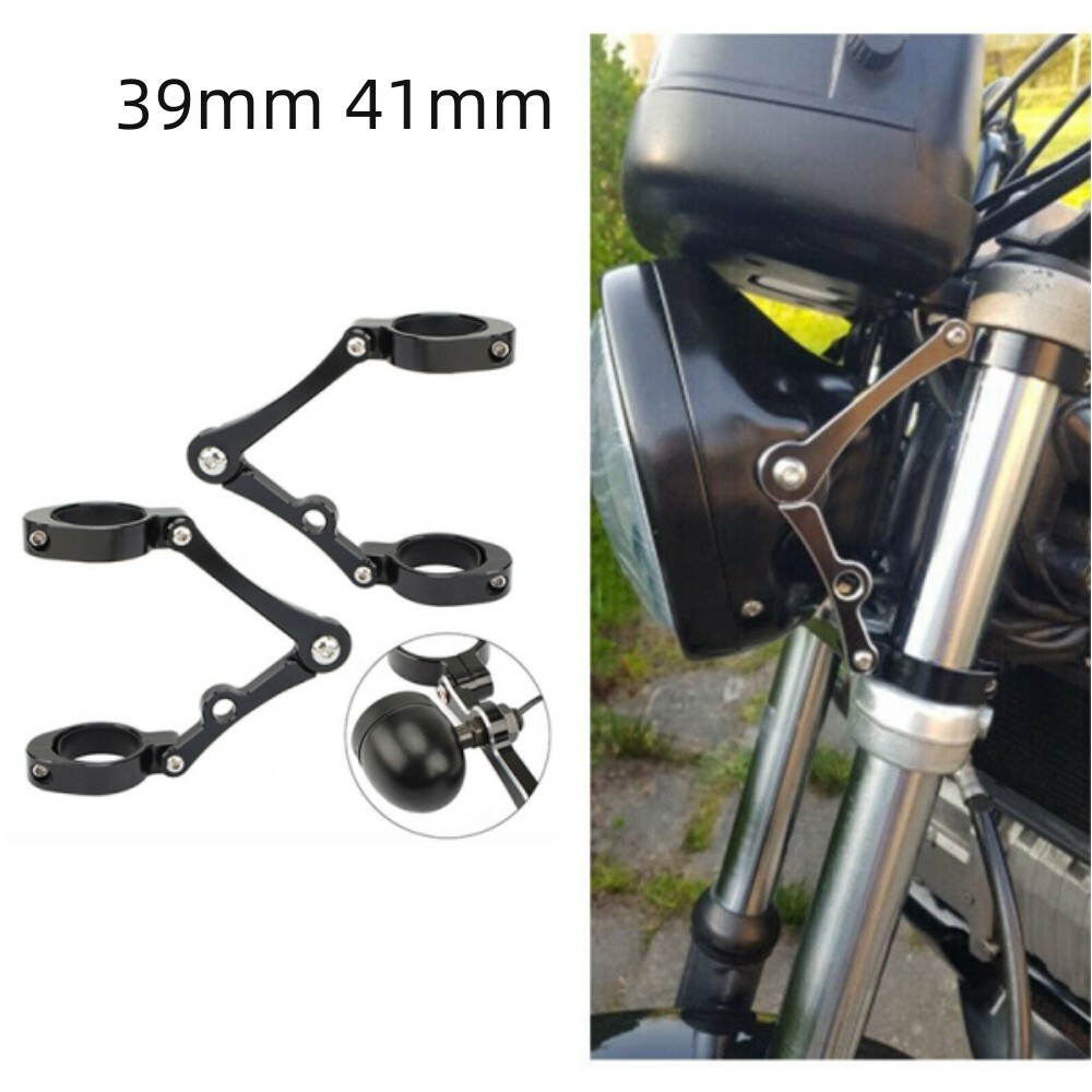 Universal Motorcycle Headlight Bracket Mount Clamp 39/41mm Fork Tube Bracket BlK