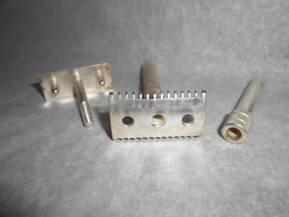 Gillette 1919 Old Type Razor Three Piece Silver 96