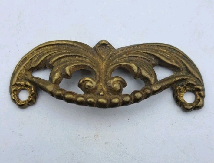 Antique Bin Pull Apothecary Drawer Pull Handle Old Eastlake Cast Brass Hardware