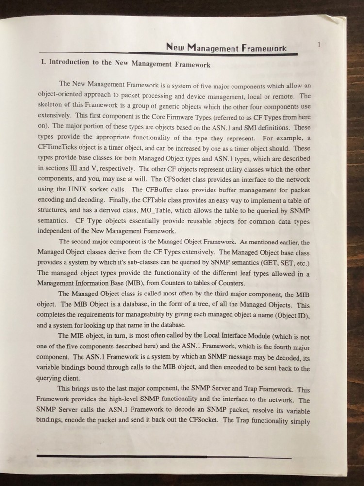 Cabletron Systems - Developers Guide To The Management Framework Manual (1992)