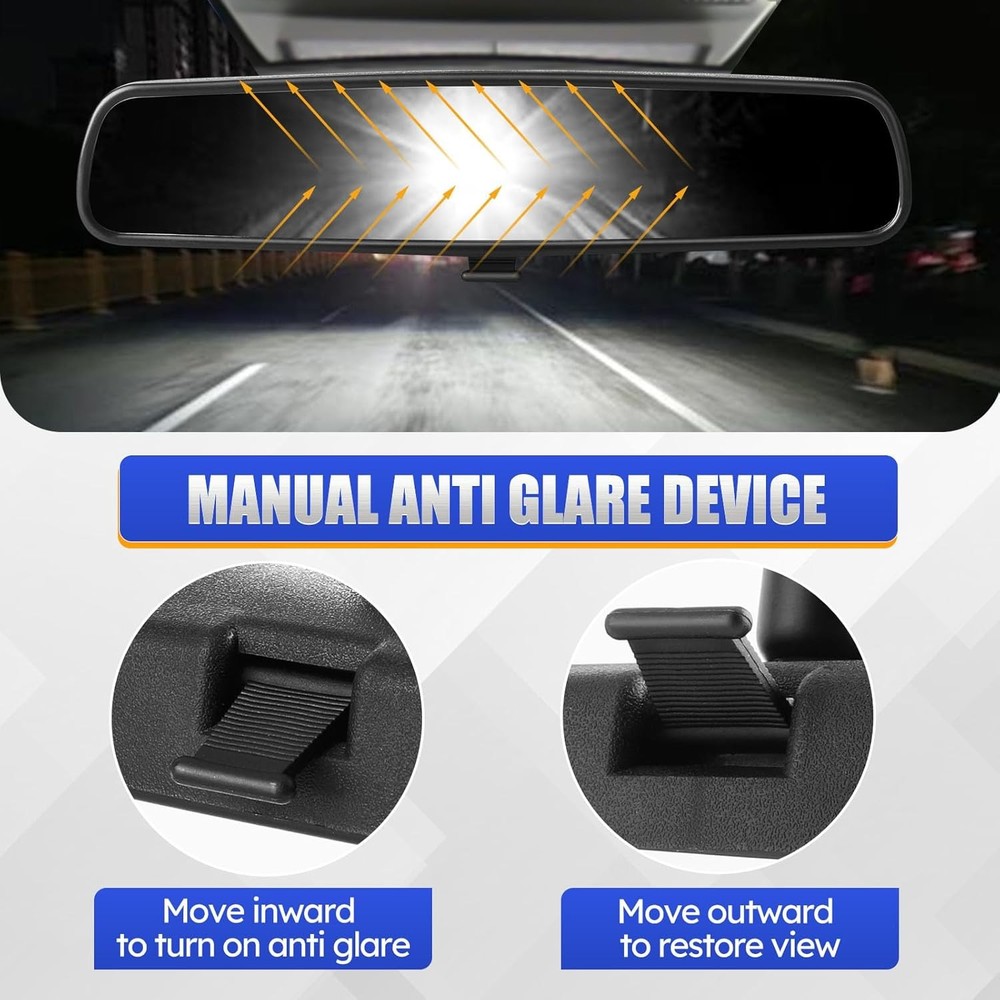10.5" Rear view mirror, Interior rearview mirror Kit Universal Fit Type Compatib