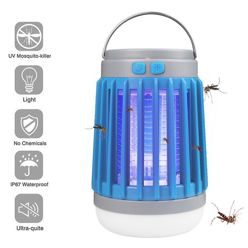 Electronic Solar Mosquito Killer Lamp USB Hanging Light Fly Bug Insect Zapper