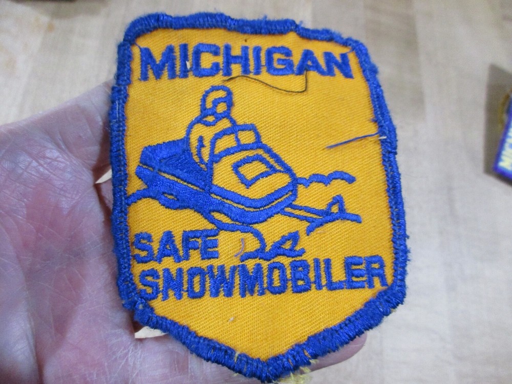 Vintage Michigan Safe Snowmobiler Jacket Patch (r)