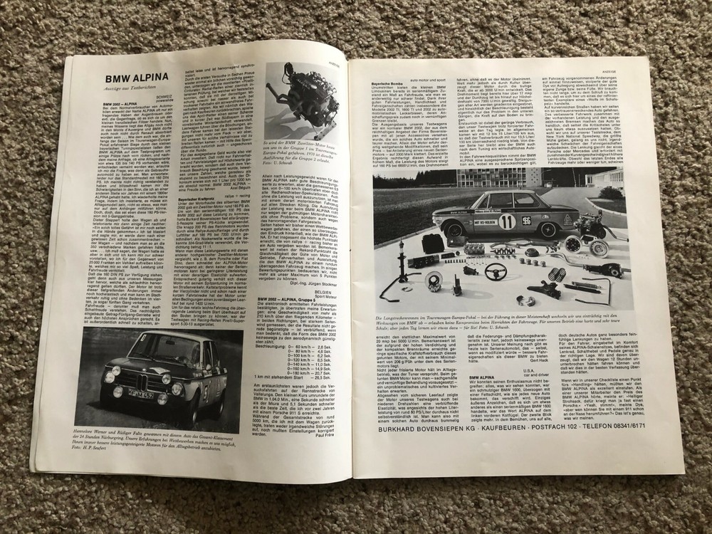 Oct. 1969 BMW Journal large catalogue.