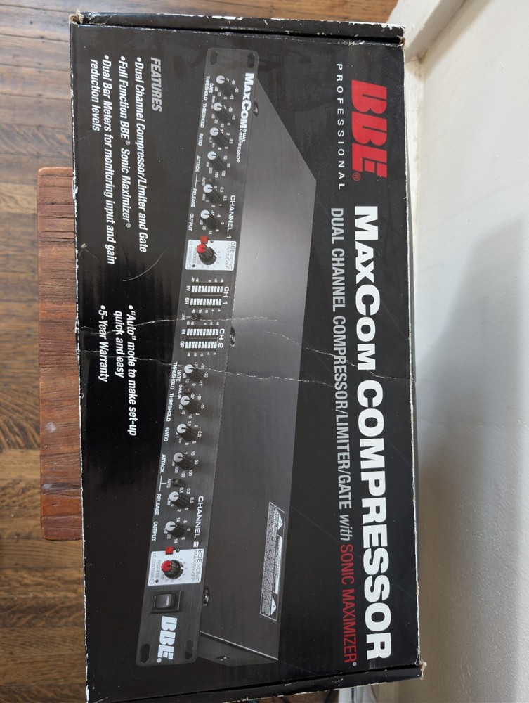 BBE MaxCom Dual Channel Compressor/Limiter/Gate with Sonic Maximizer, 1U Rack