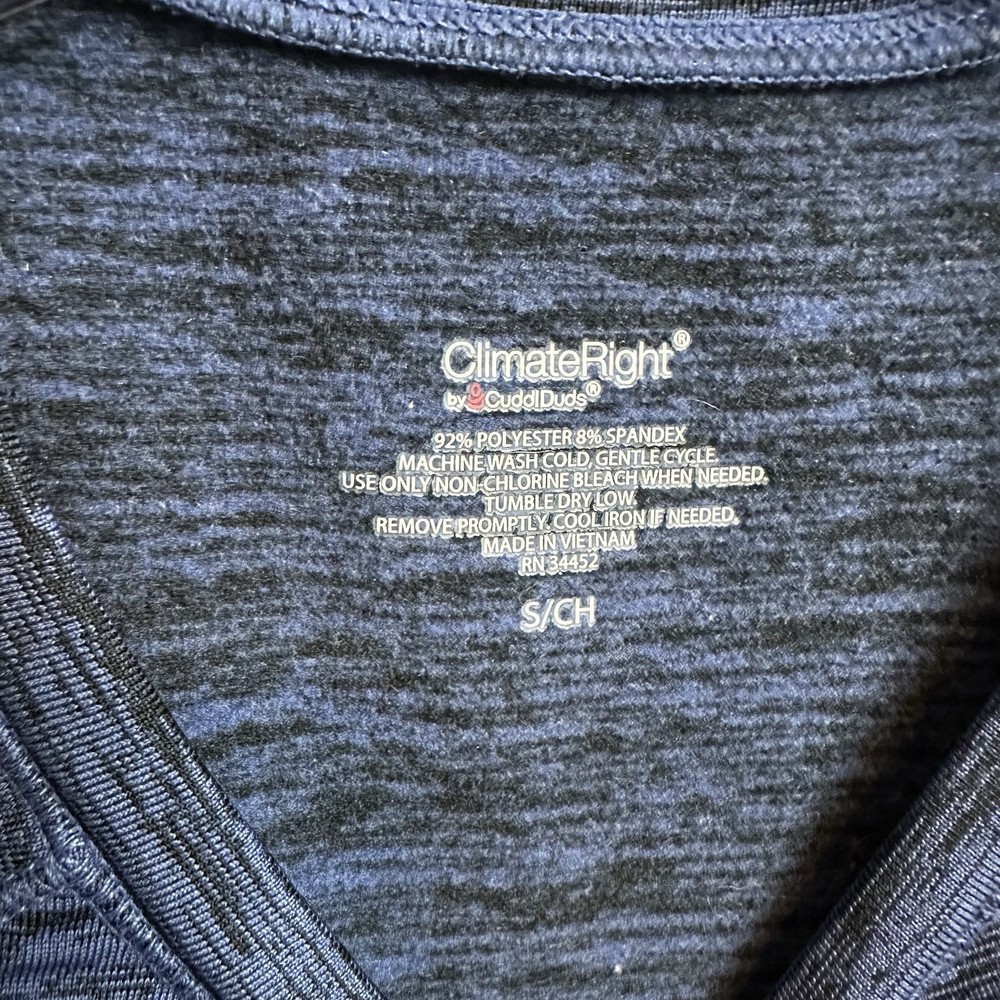 Cuddle Duds Sm Set Climate Right BlueHeather Pullover Thumbholes And Pants