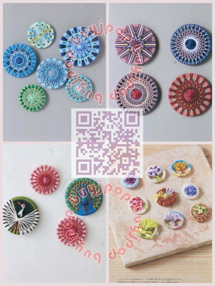 NEW Japanese Craft Book Thread Covered Button Dorset Flat Core Ring Button