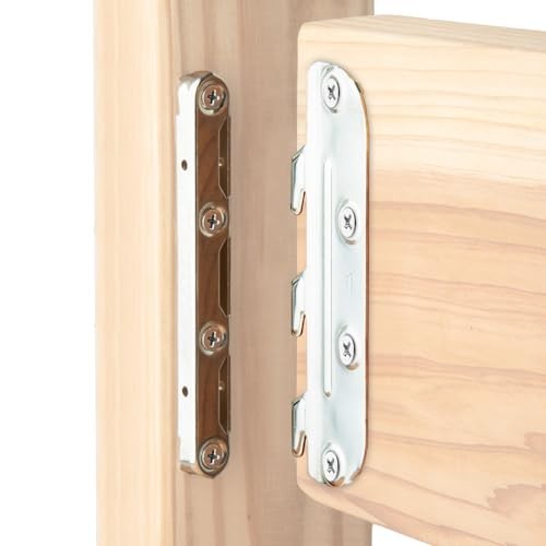 Surface Mounted Bed Rail Brackets 4PK, Bed Frame Hardware Set of 4 Bed Bracket