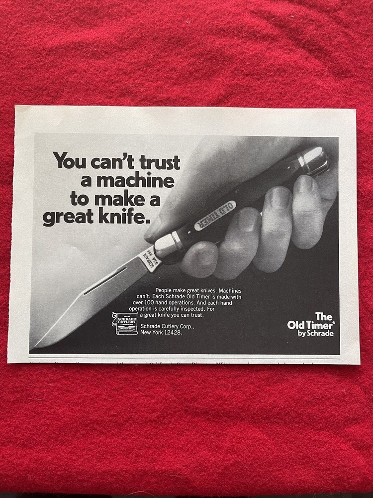 Vintage 1978 Schrade Old Timer Knife Print Ad