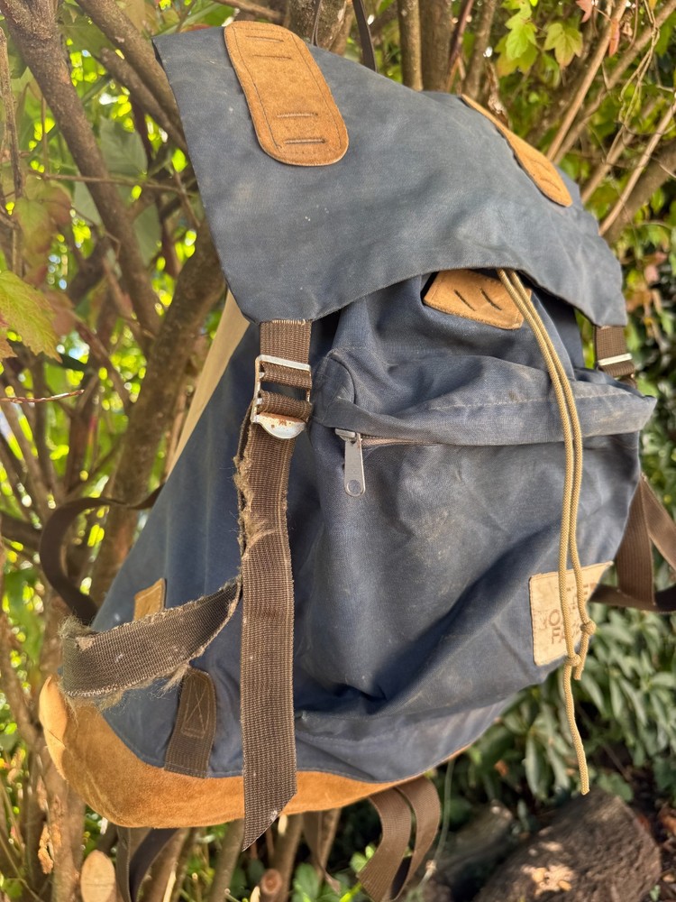 Vintage THE NORTH FACE BACKPACK Brown Label 70s LEATHER BOTTOM Internal Frame